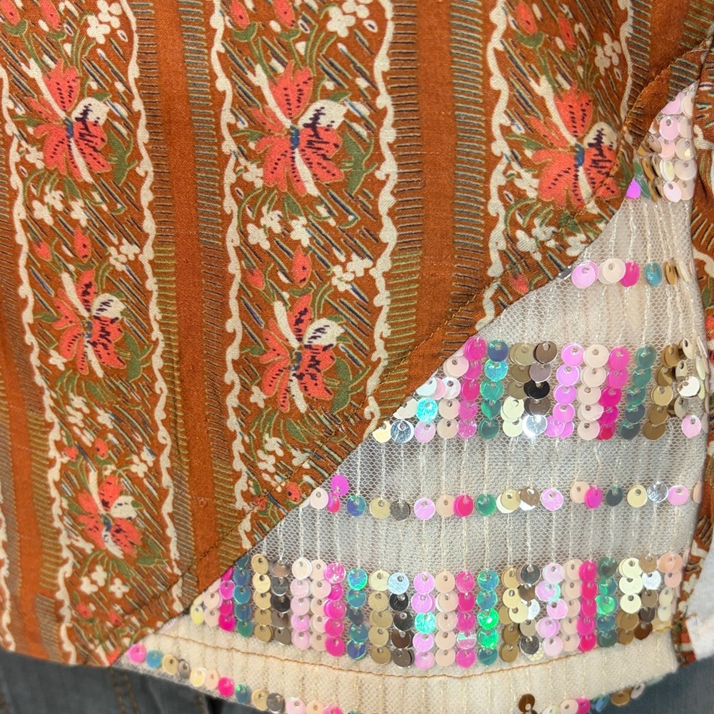 Chic Patchwork Long Sleeve Blouse - image 3